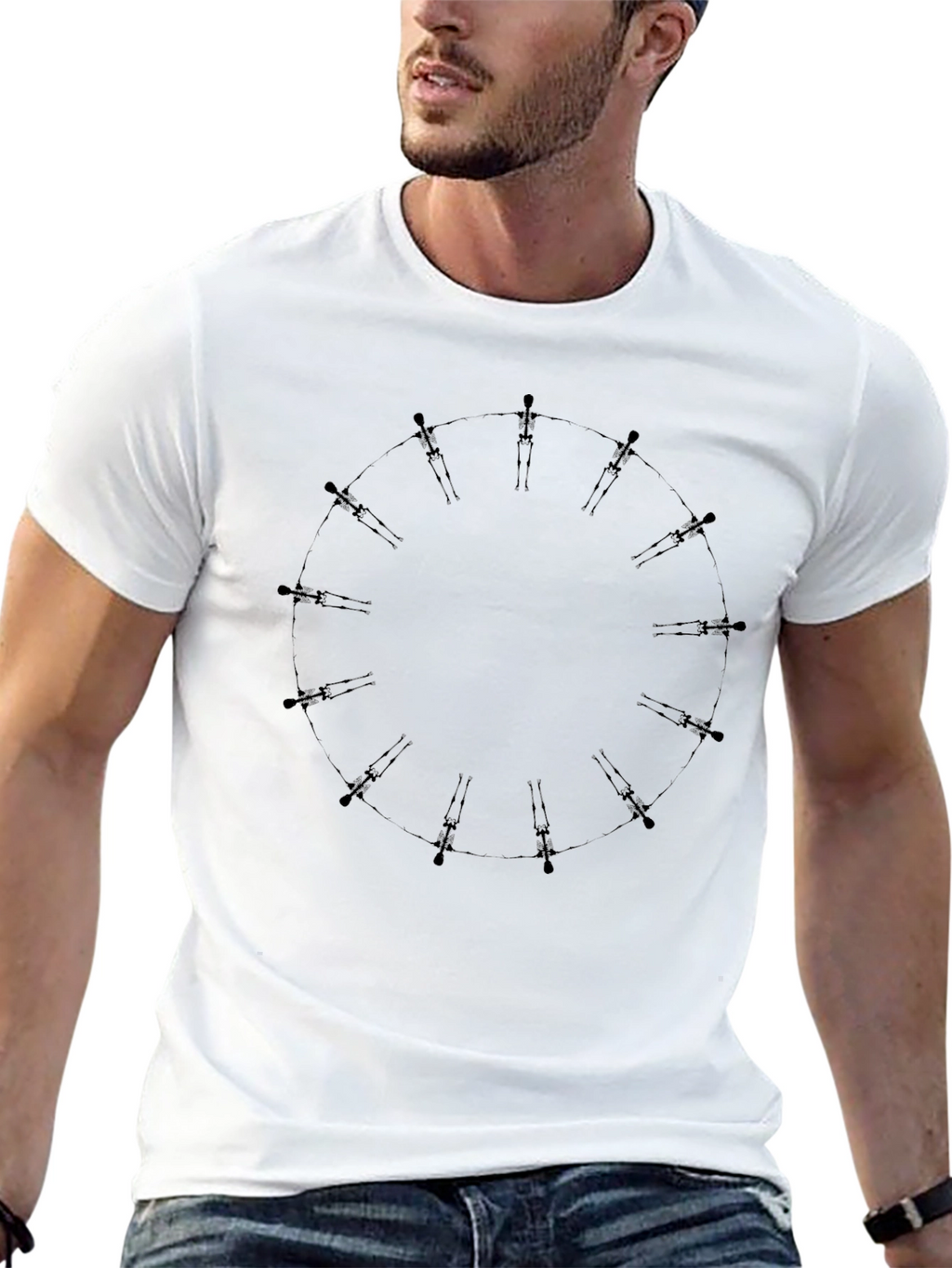 Abstract Circle Figure Black T-Shirt