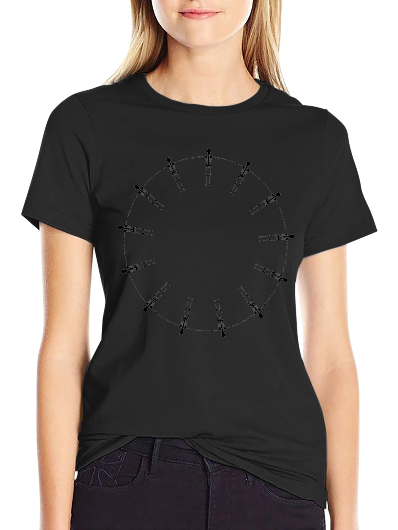 Abstract Circle Figure Black T-Shirt