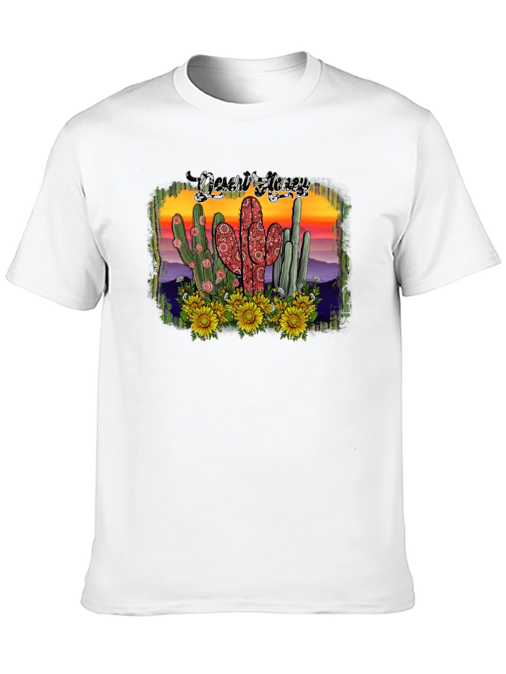 Desert Honey Graphic Tee - Cactus & Sunflowers