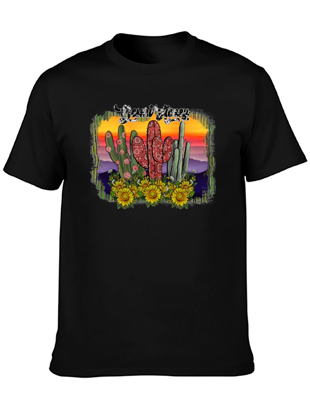 Desert Honey Graphic Tee - Cactus & Sunflowers
