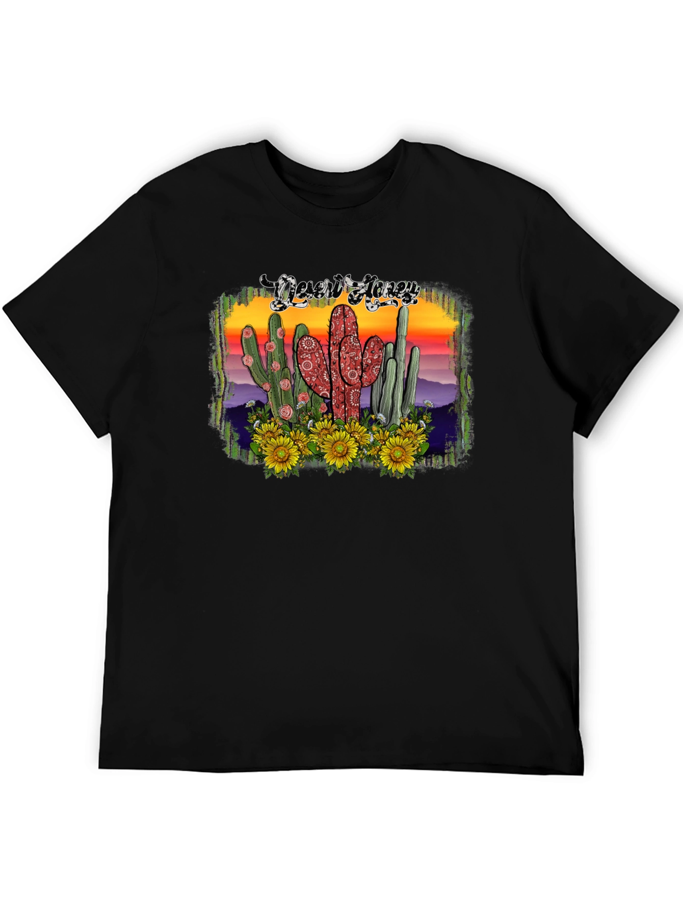 Desert Honey Graphic Tee - Cactus & Sunflowers