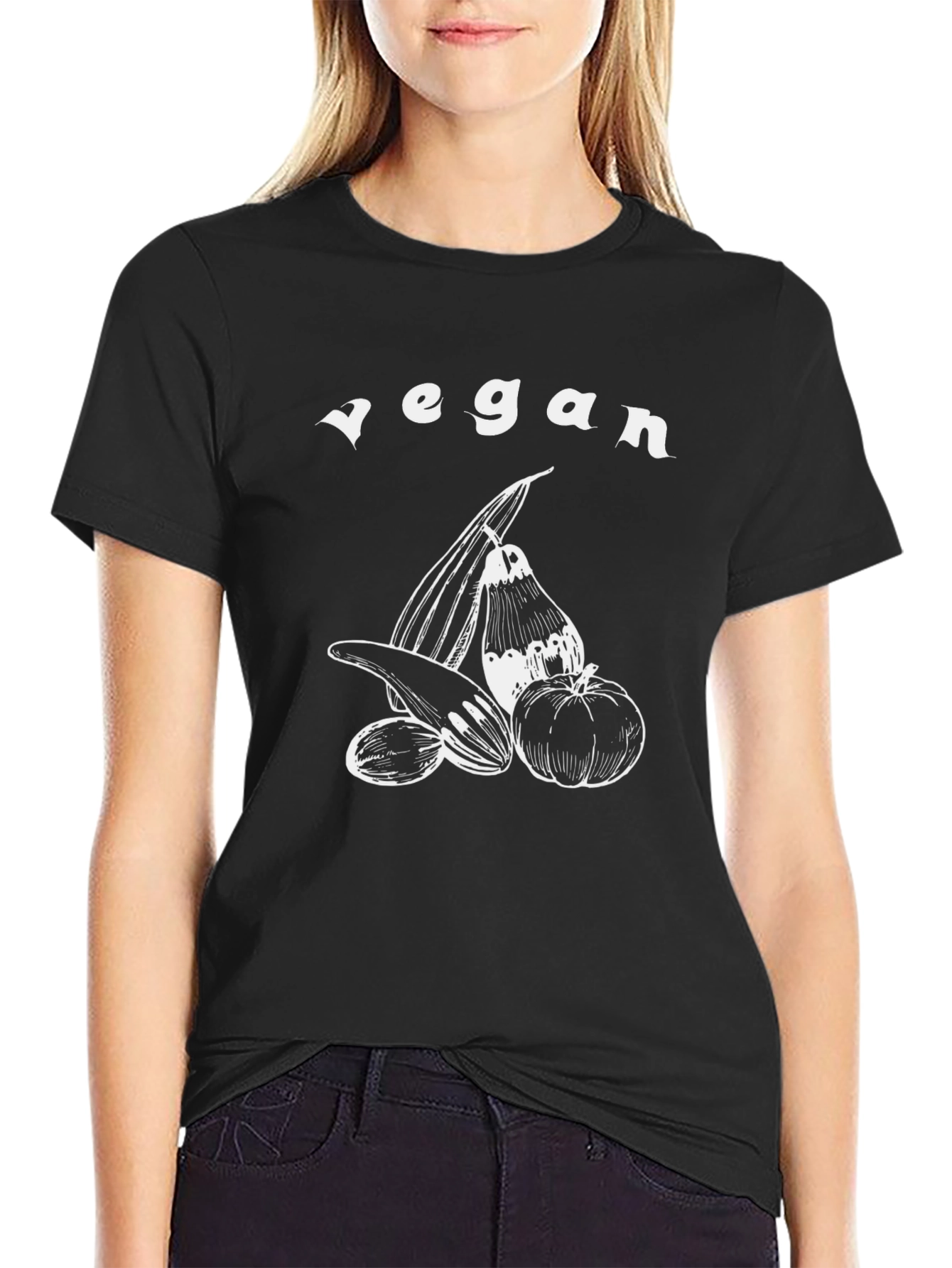 Vegan Graphic Tee - Black Unisex T-Shirt