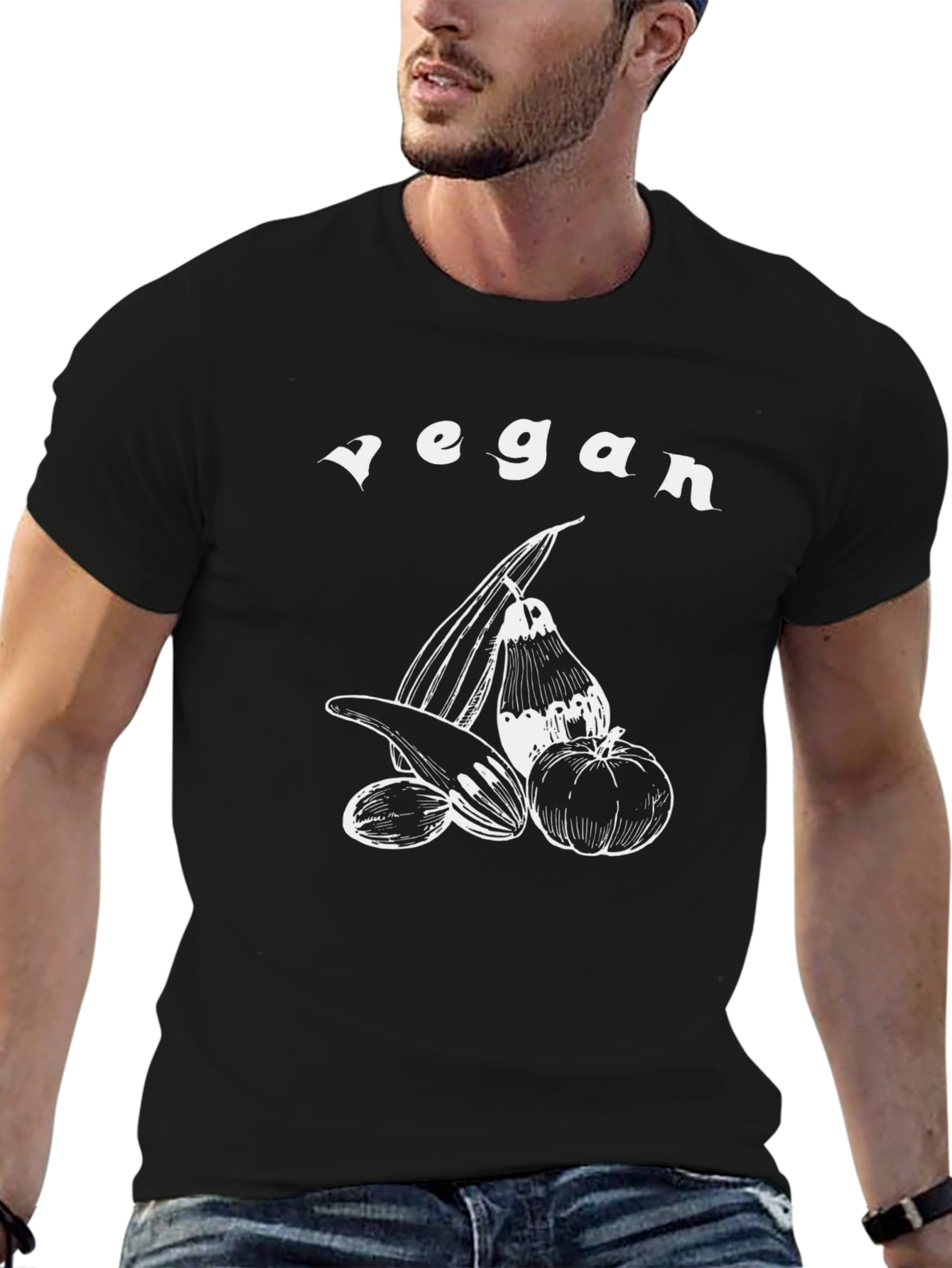 Vegan Graphic Tee - Black Unisex T-Shirt