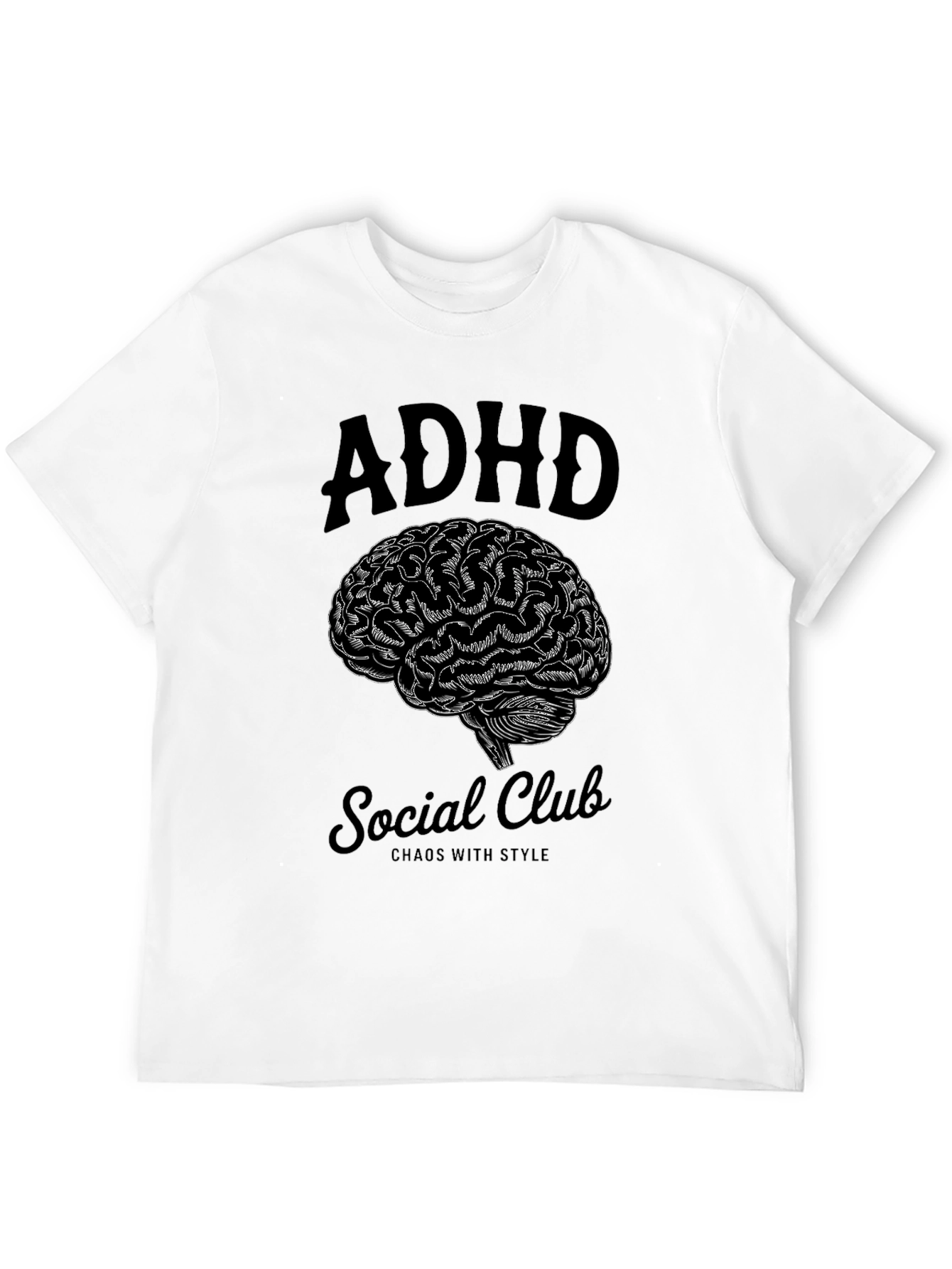 ADHD Social Club Brain Graphic T-Shirt
