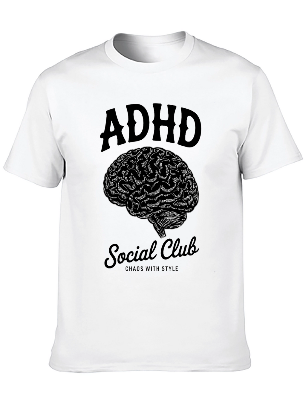 ADHD Social Club Brain Graphic T-Shirt