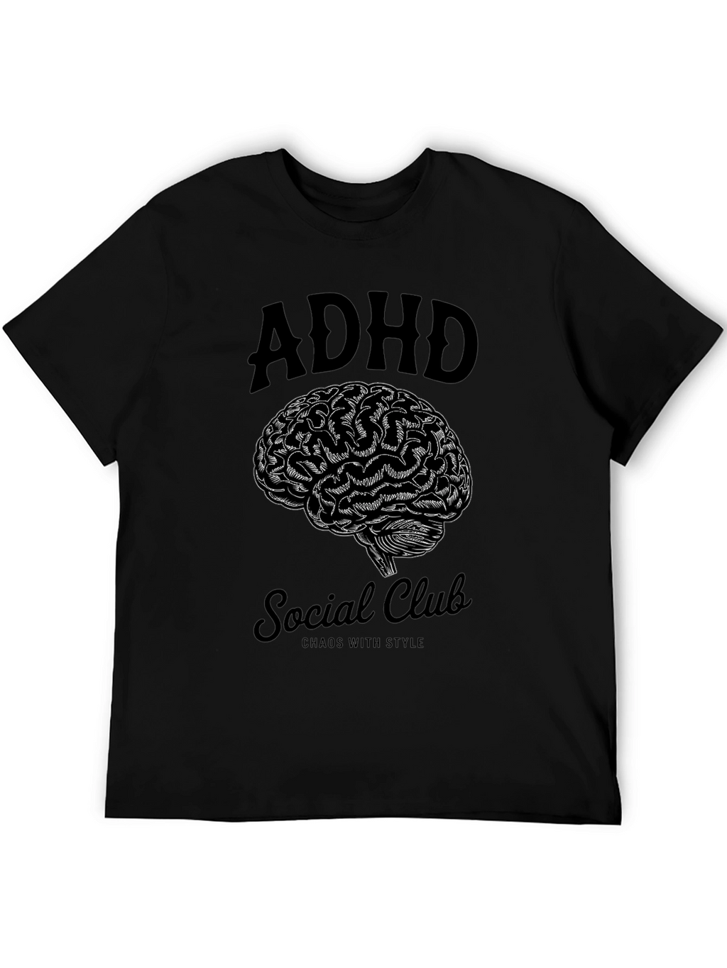 ADHD Social Club Brain Graphic T-Shirt
