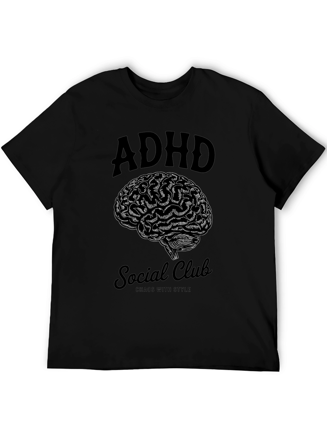 ADHD Social Club Brain Graphic T-Shirt