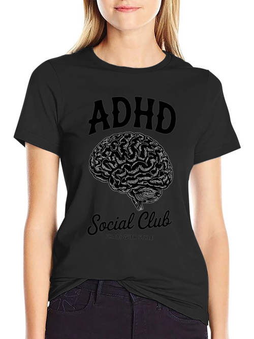 ADHD Social Club Brain Graphic T-Shirt
