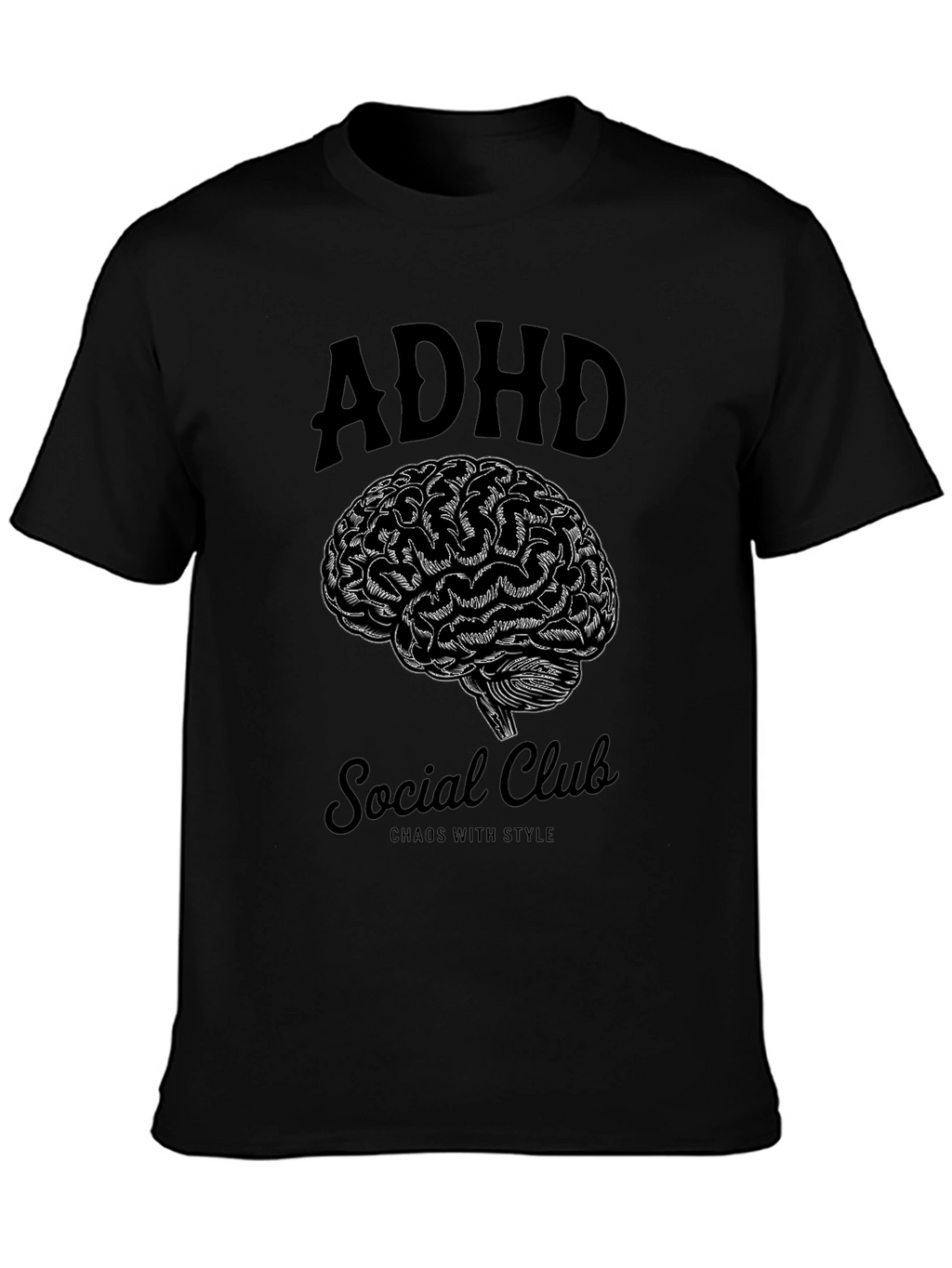 ADHD Social Club Brain Graphic T-Shirt
