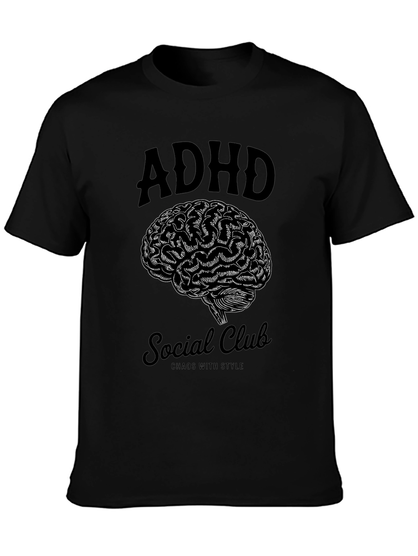 ADHD Social Club Brain Graphic T-Shirt