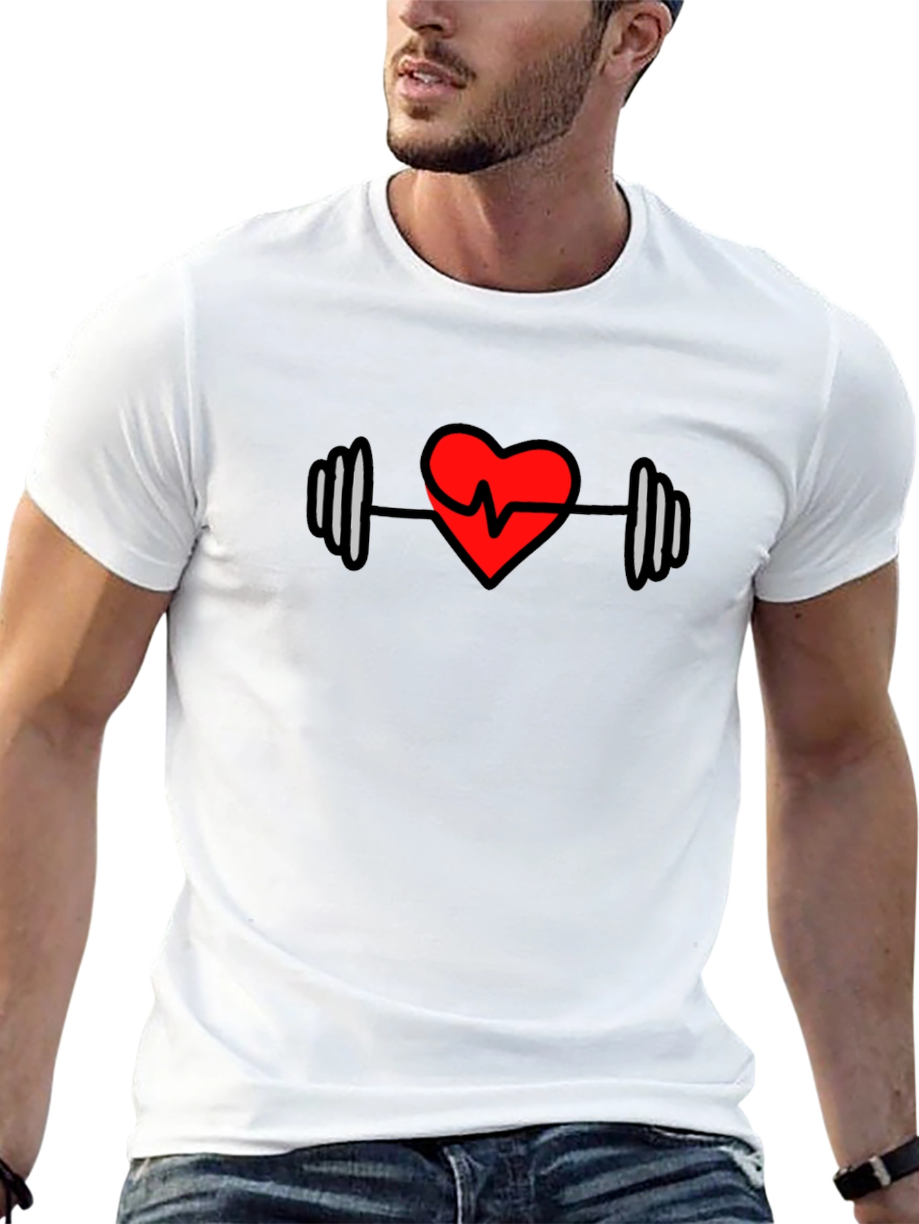 Fitness Heartbeat Barbell T-Shirt