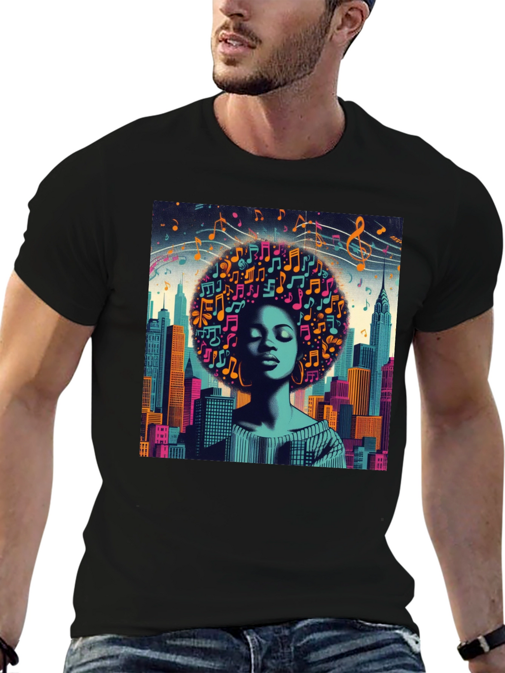 Afro Music Cityscape T-Shirt
