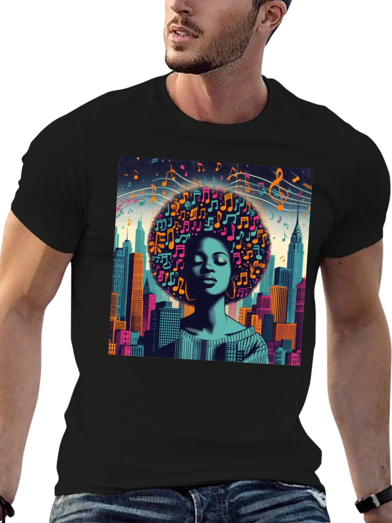 Afro Music Cityscape T-Shirt