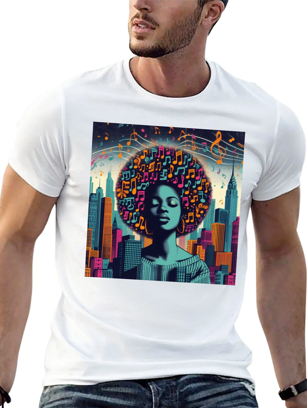 Afro Music Cityscape T-Shirt