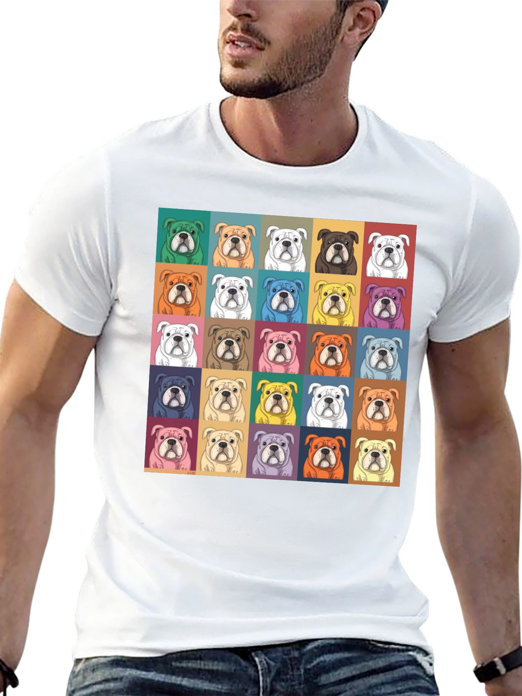 Bulldog Pop Art T-Shirt - Stylish Graphic Tee