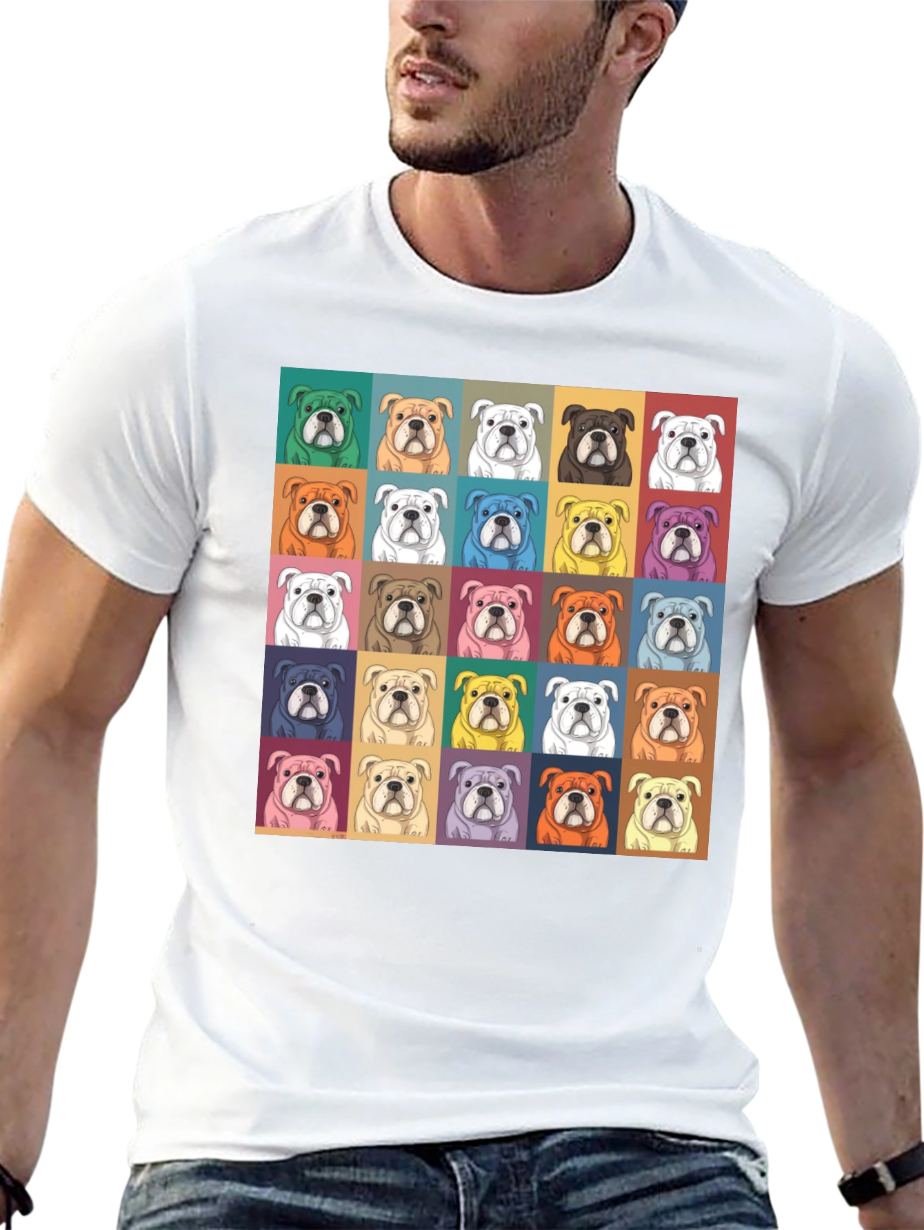 Bulldog Pop Art T-Shirt - Stylish Graphic Tee
