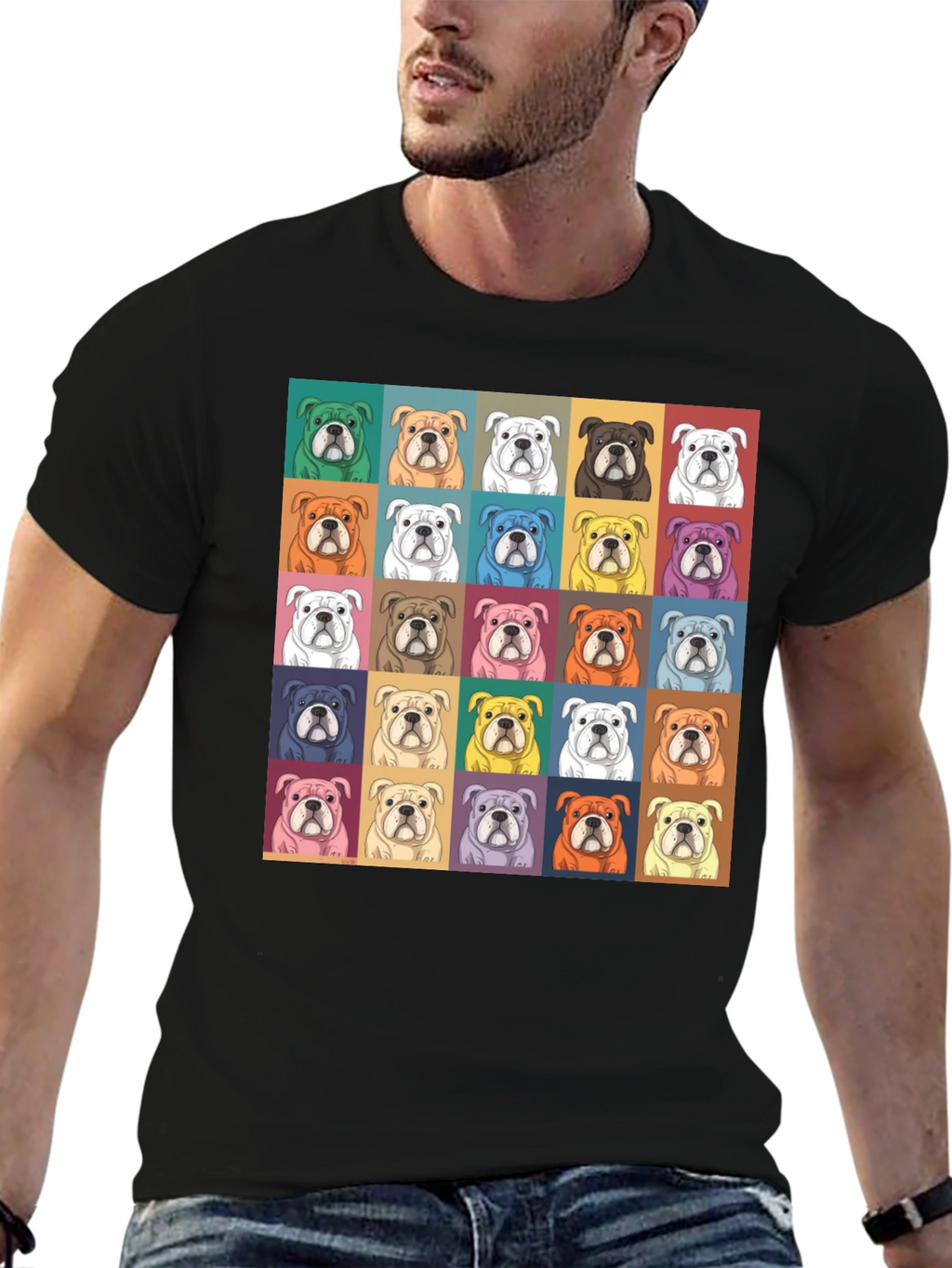 Bulldog Pop Art T-Shirt - Stylish Graphic Tee