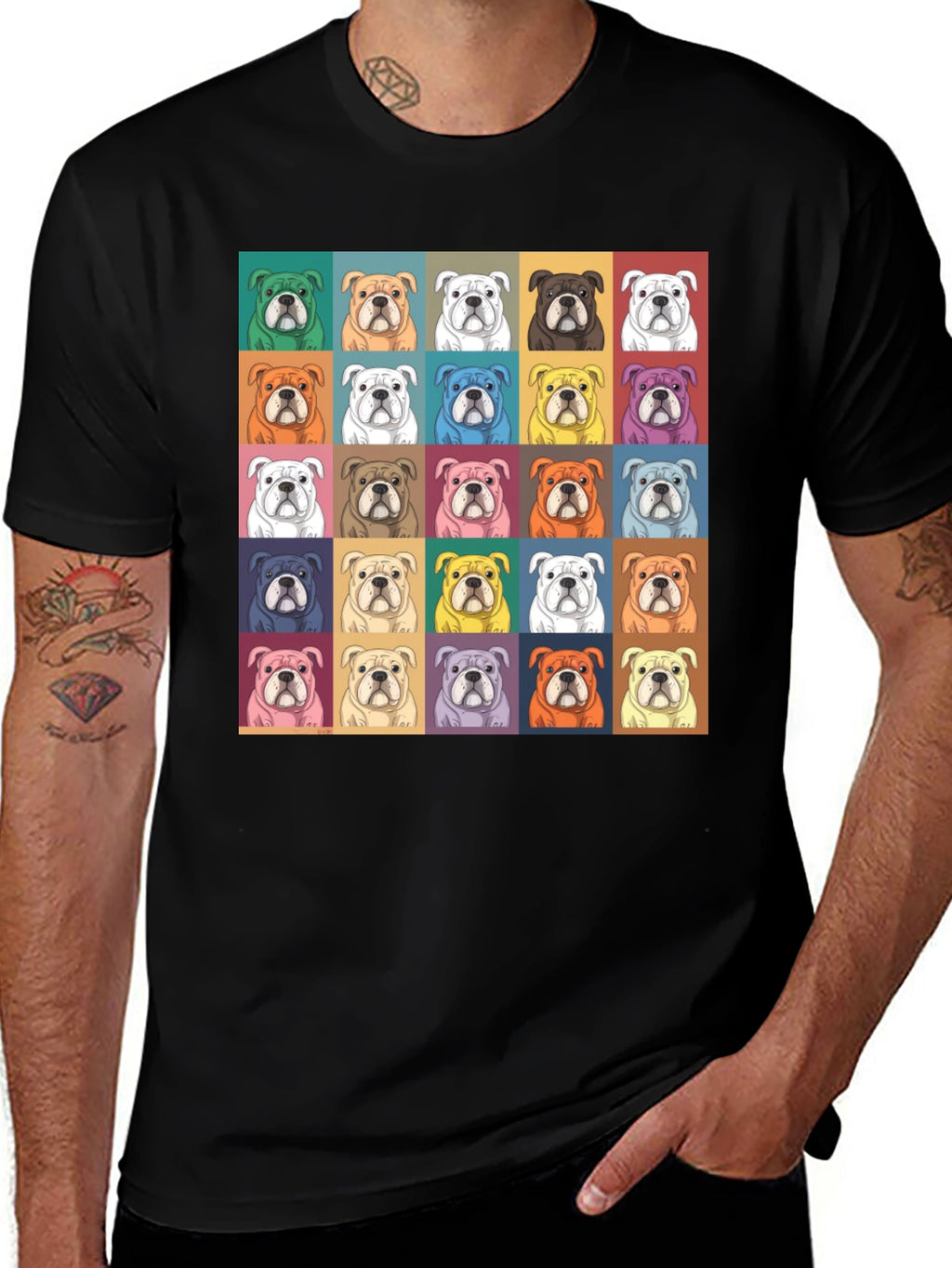 Bulldog Pop Art T-Shirt - Stylish Graphic Tee