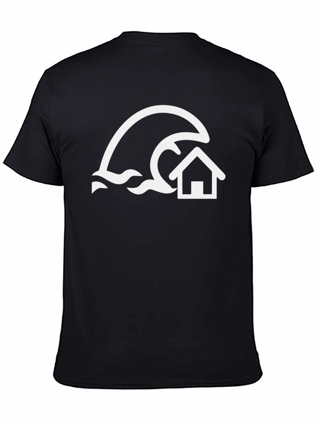 Tsunami House Graphic Tee - Black Cotton Shirt