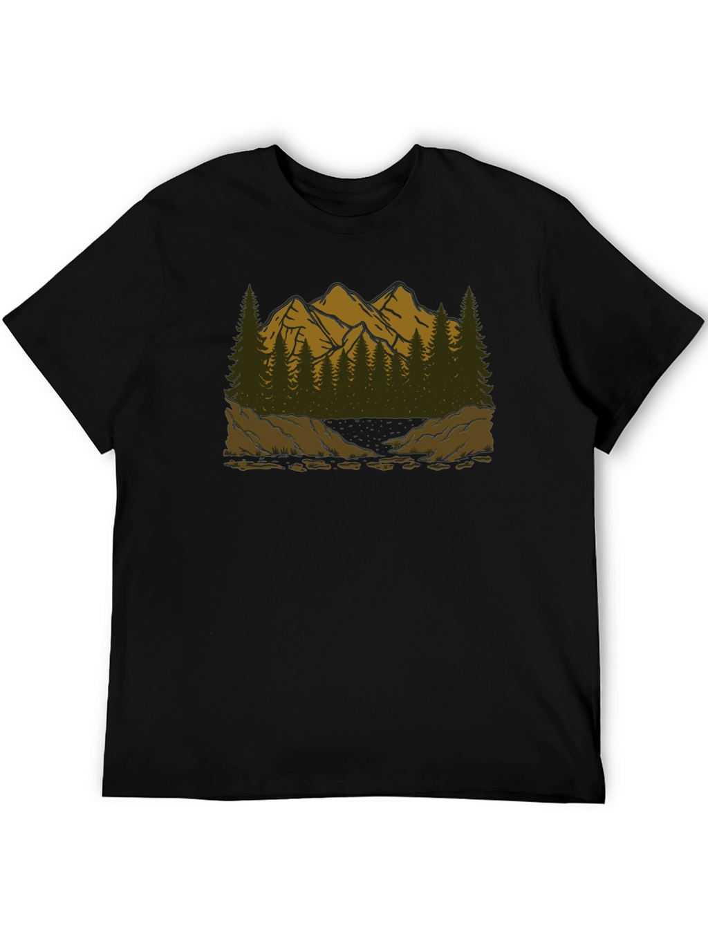Mountain Scene Graphic Tee - Black T-Shirt