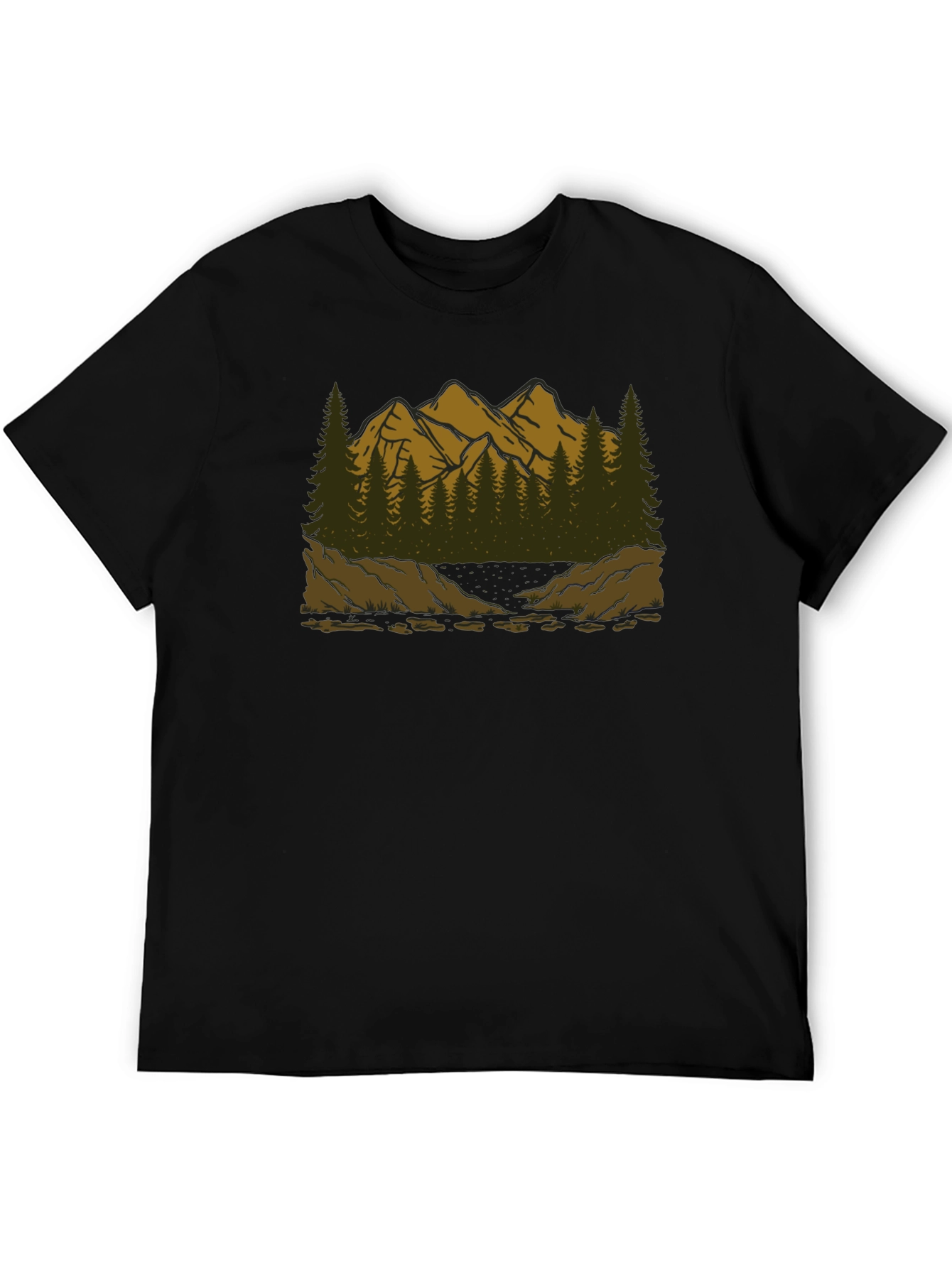Mountain Scene Graphic Tee - Black T-Shirt