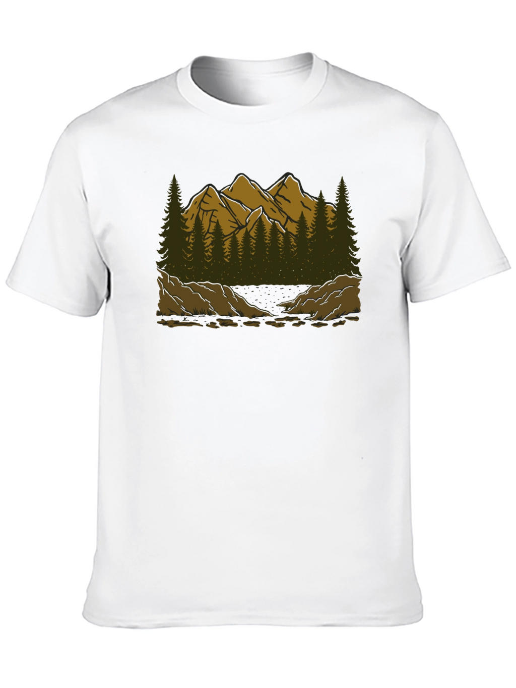 Mountain Scene Graphic Tee - Black T-Shirt