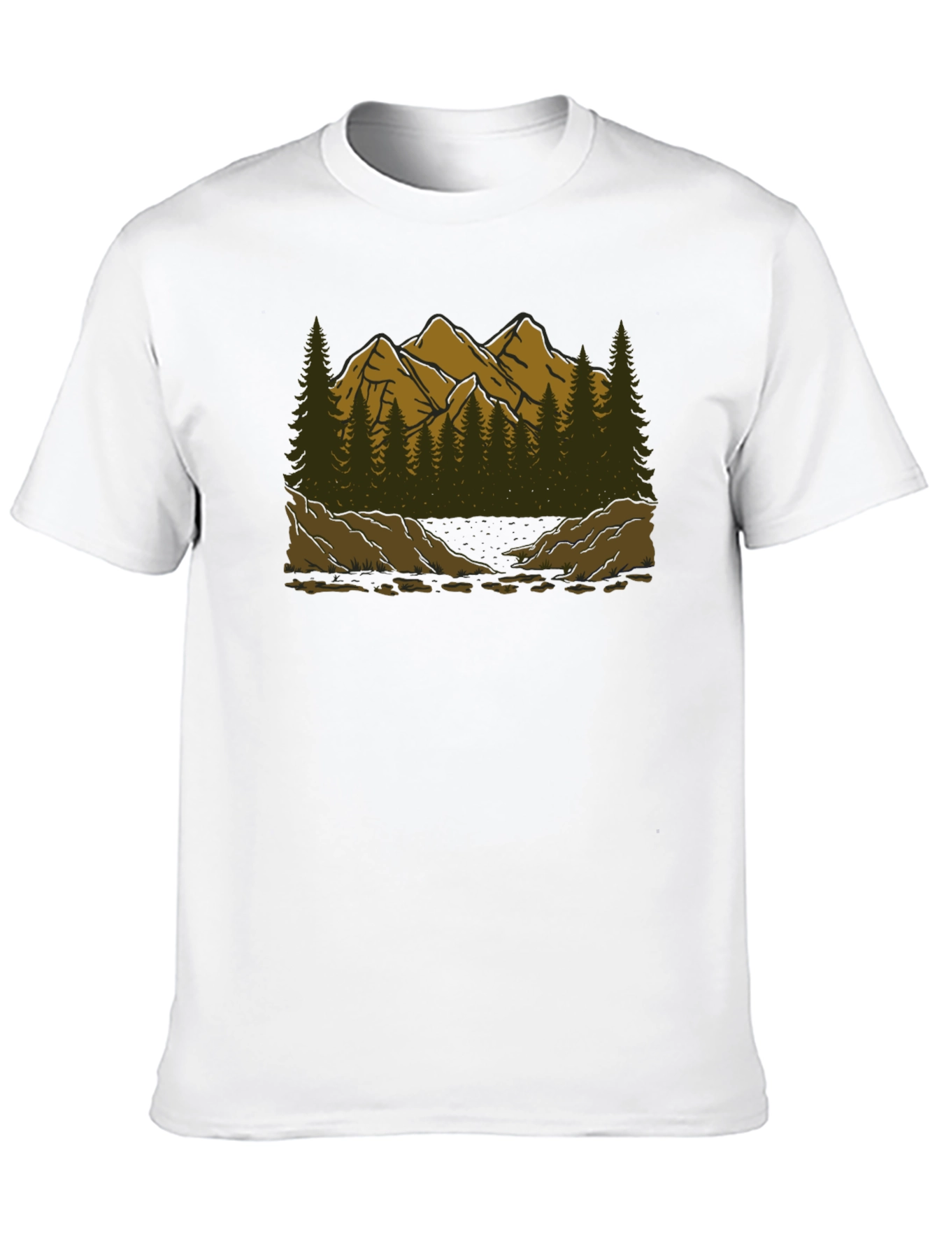 Mountain Scene Graphic Tee - Black T-Shirt