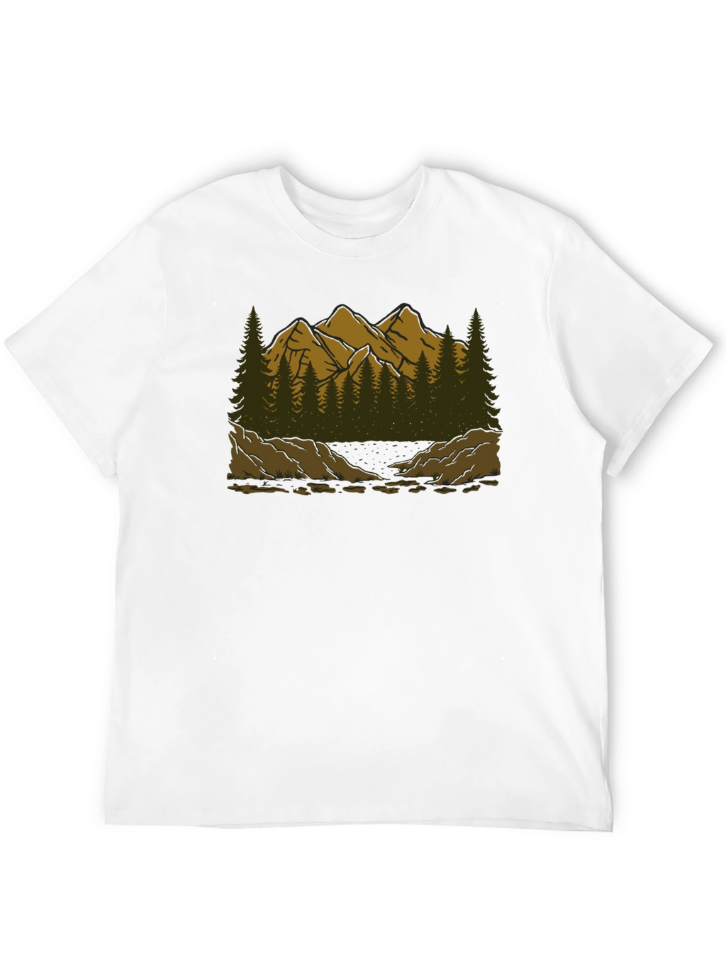 Mountain Scene Graphic Tee - Black T-Shirt