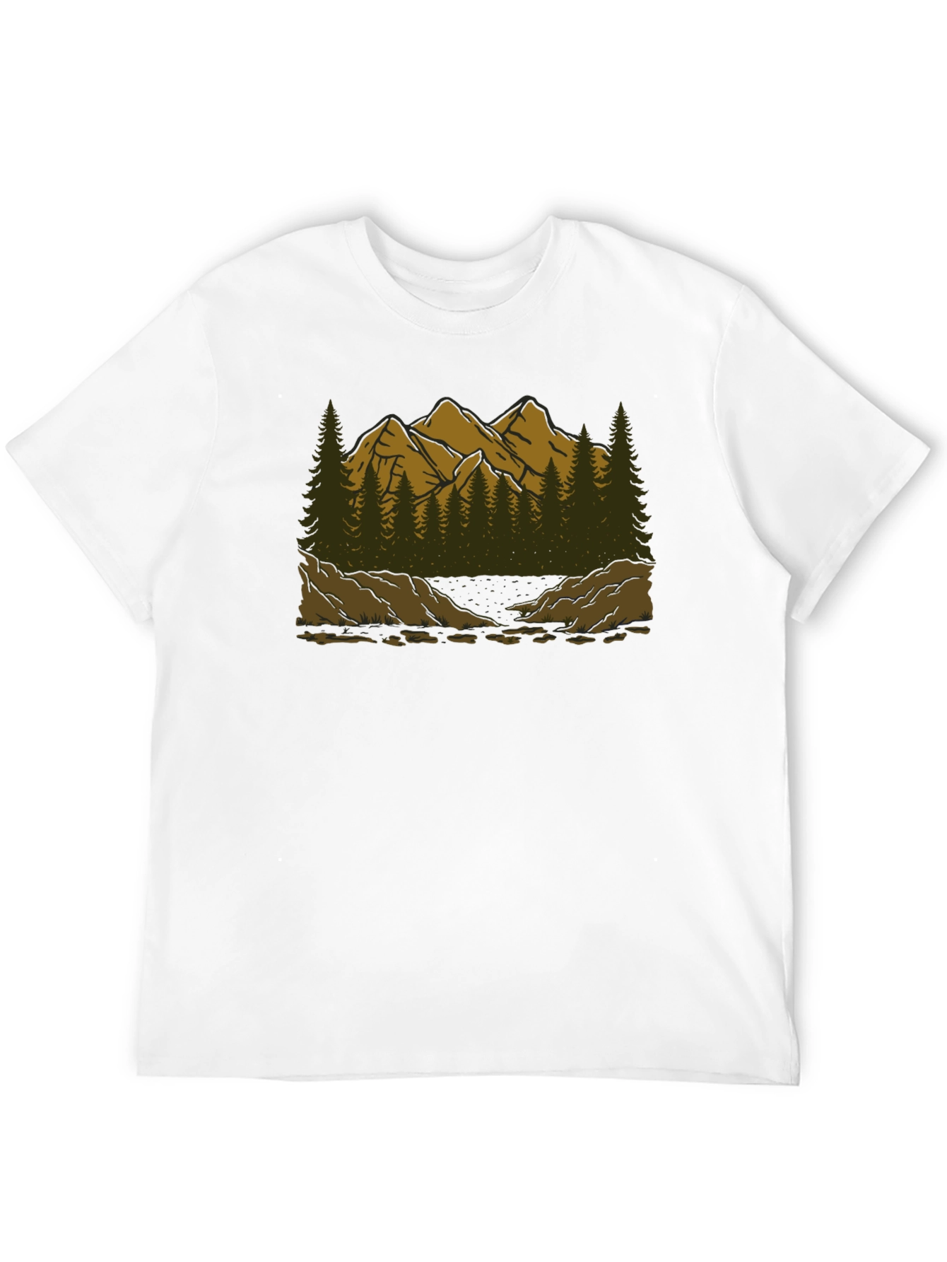 Mountain Scene Graphic Tee - Black T-Shirt