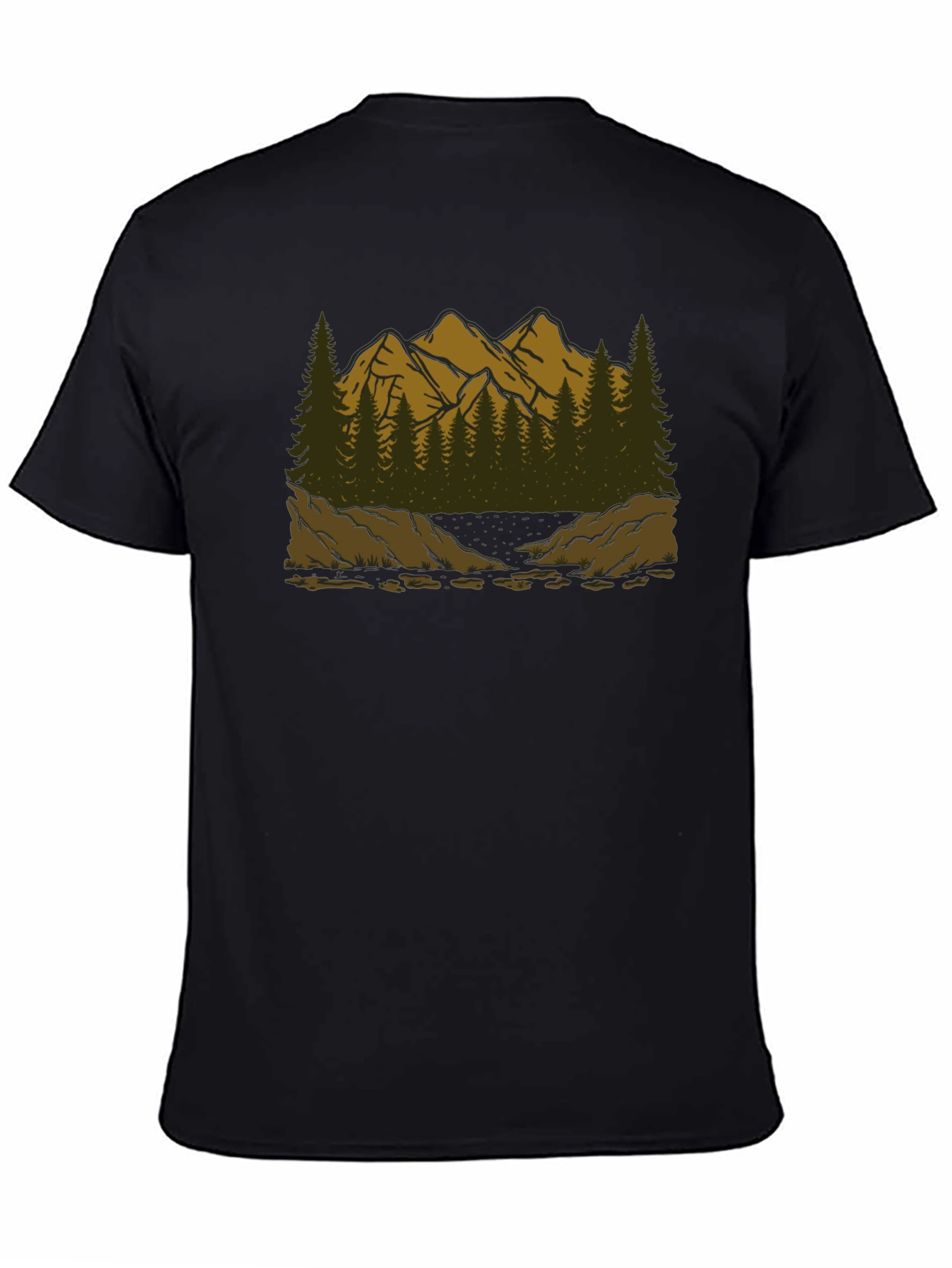 Mountain Scene Graphic Tee - Black T-Shirt