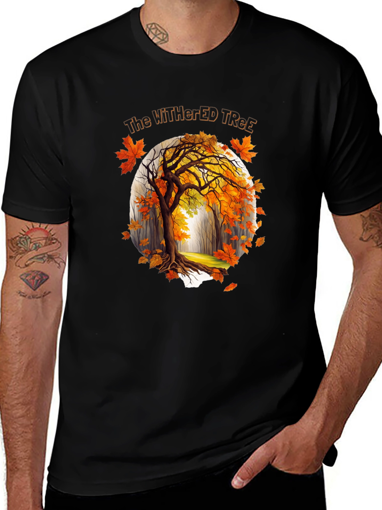 The Withered Tree Mens Black Graphic Tee