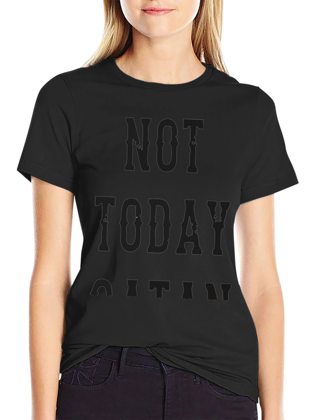 Not Today Satan Graphic Tee - Black