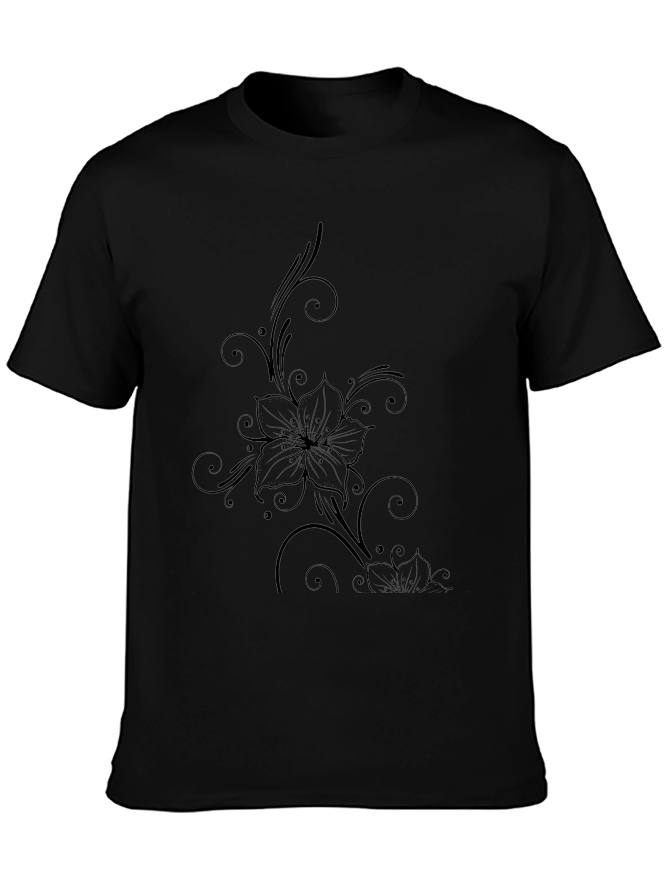 Black Floral Print T-Shirt