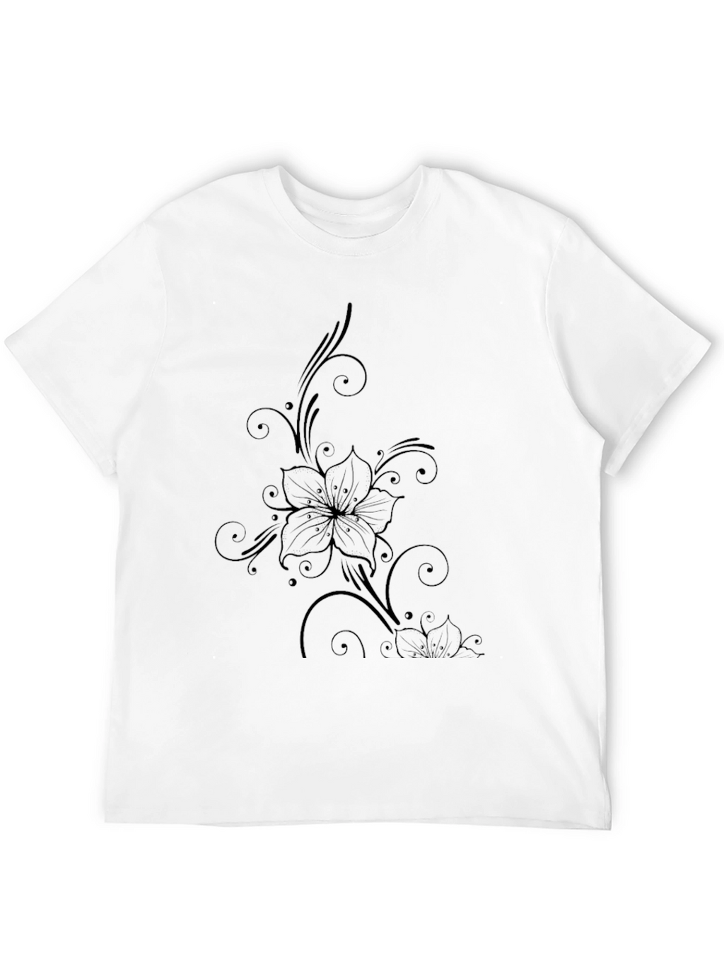Black Floral Print T-Shirt