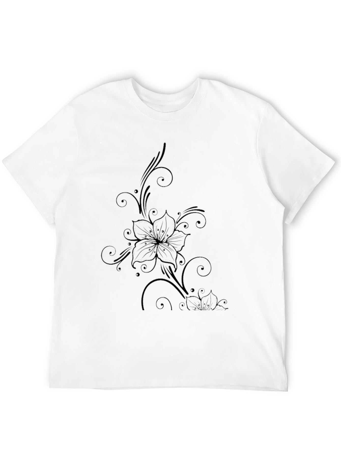 Black Floral Print T-Shirt