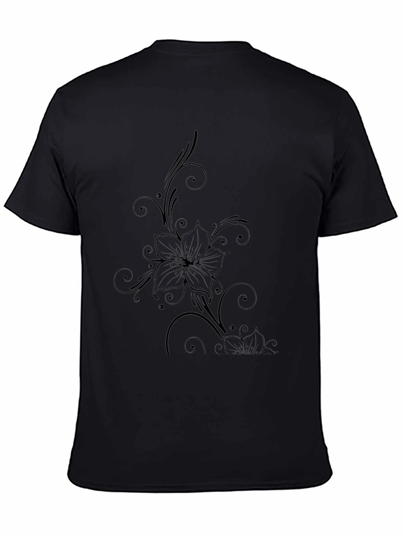 Black Floral Print T-Shirt