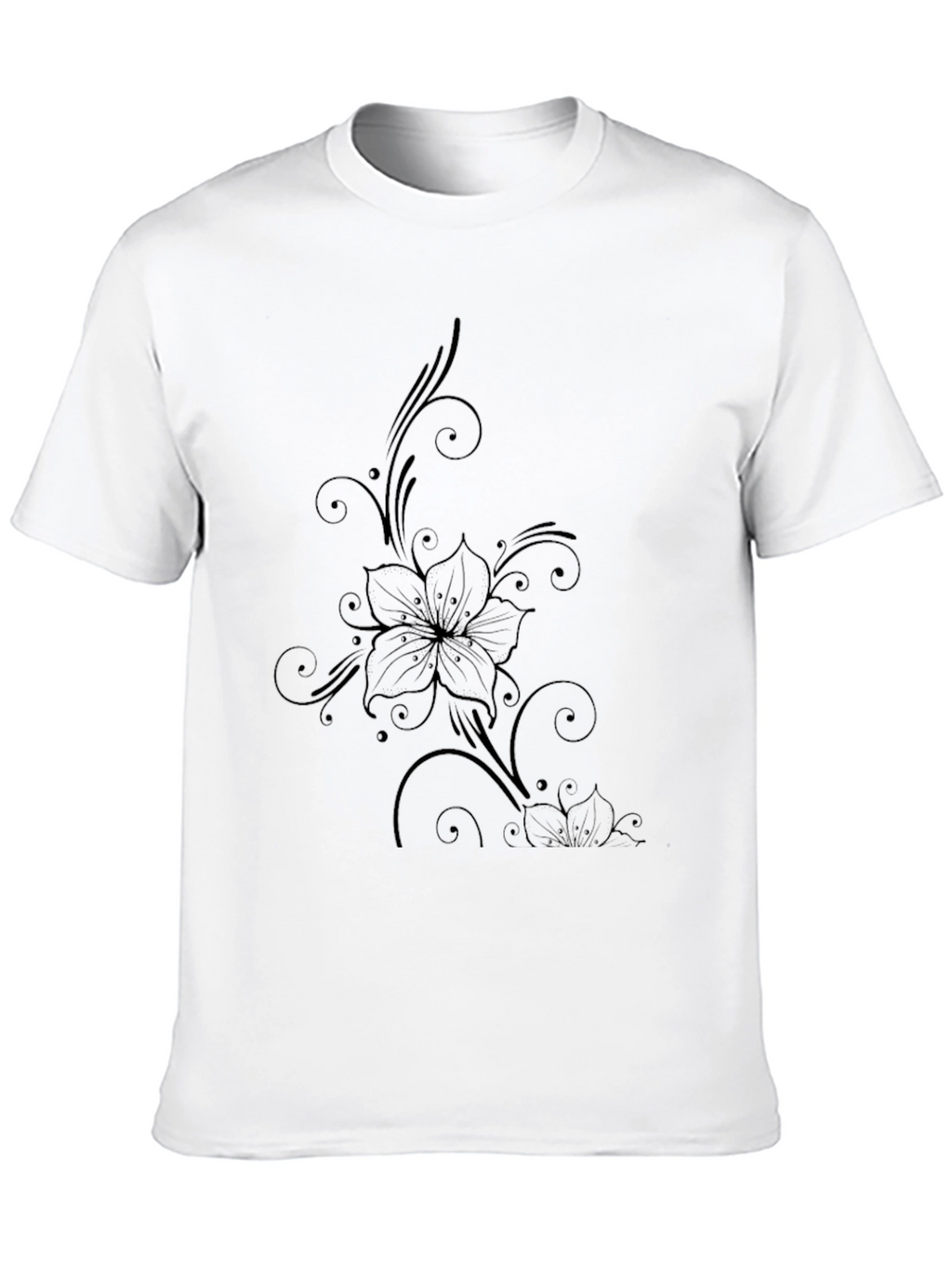 Black Floral Print T-Shirt