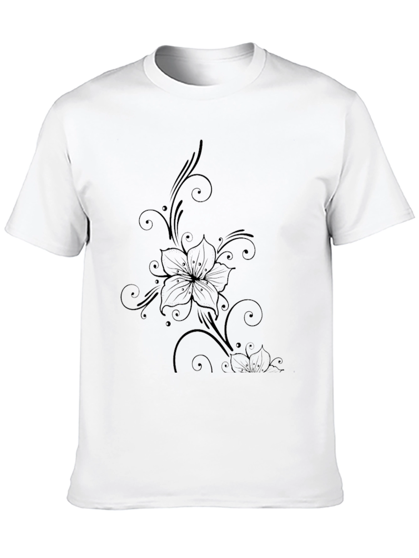 Black Floral Print T-Shirt