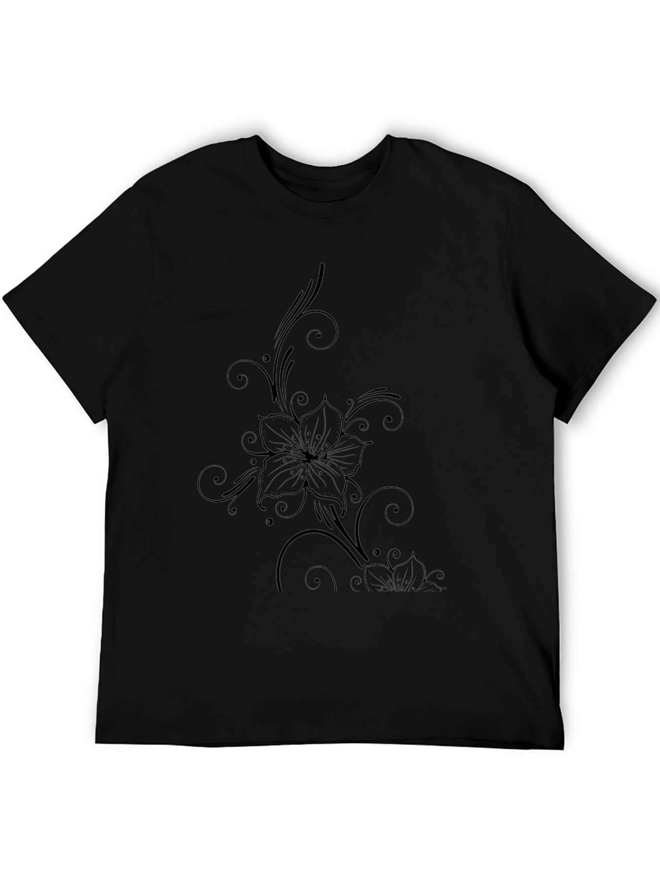 Black Floral Print T-Shirt