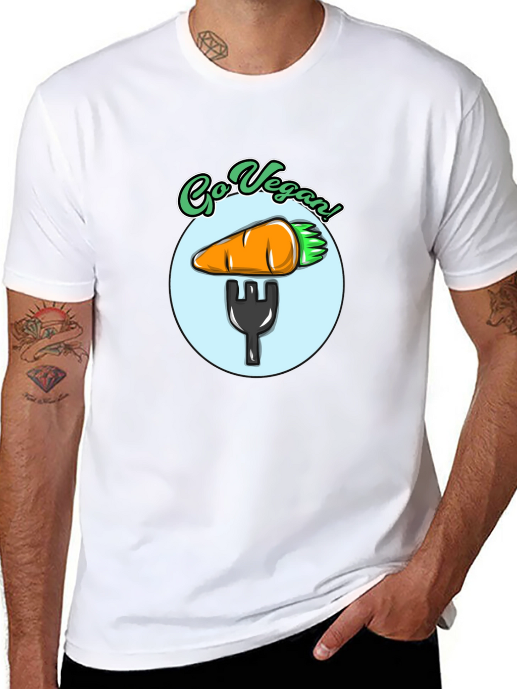 Go Vegan T-Shirt - Carrot Fork Graphic Tee