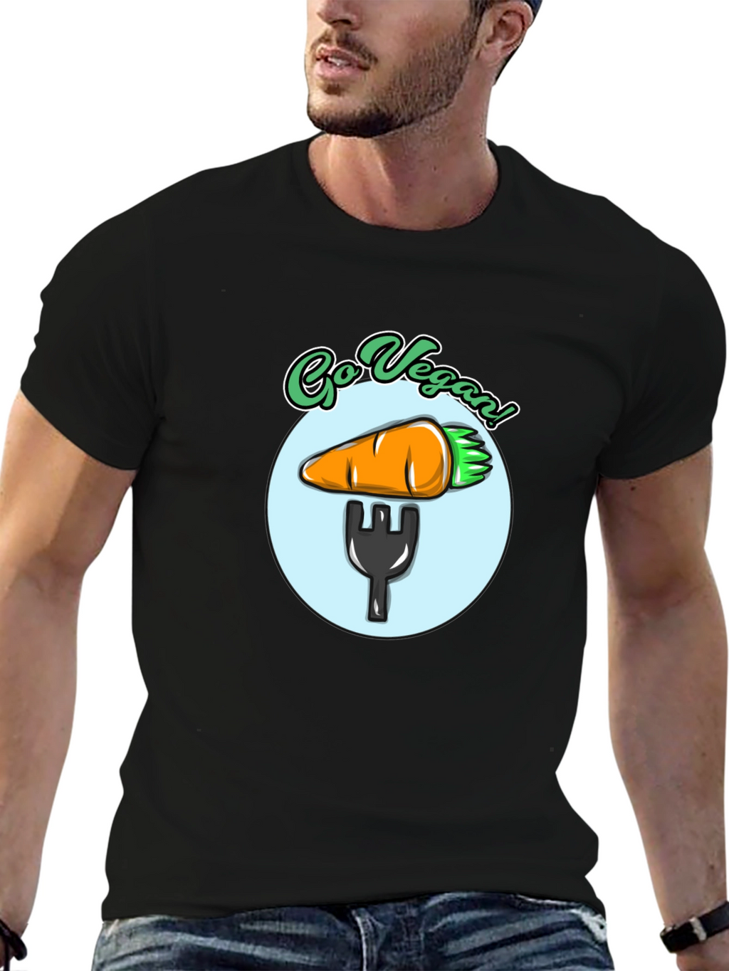 Go Vegan T-Shirt - Carrot Fork Graphic Tee