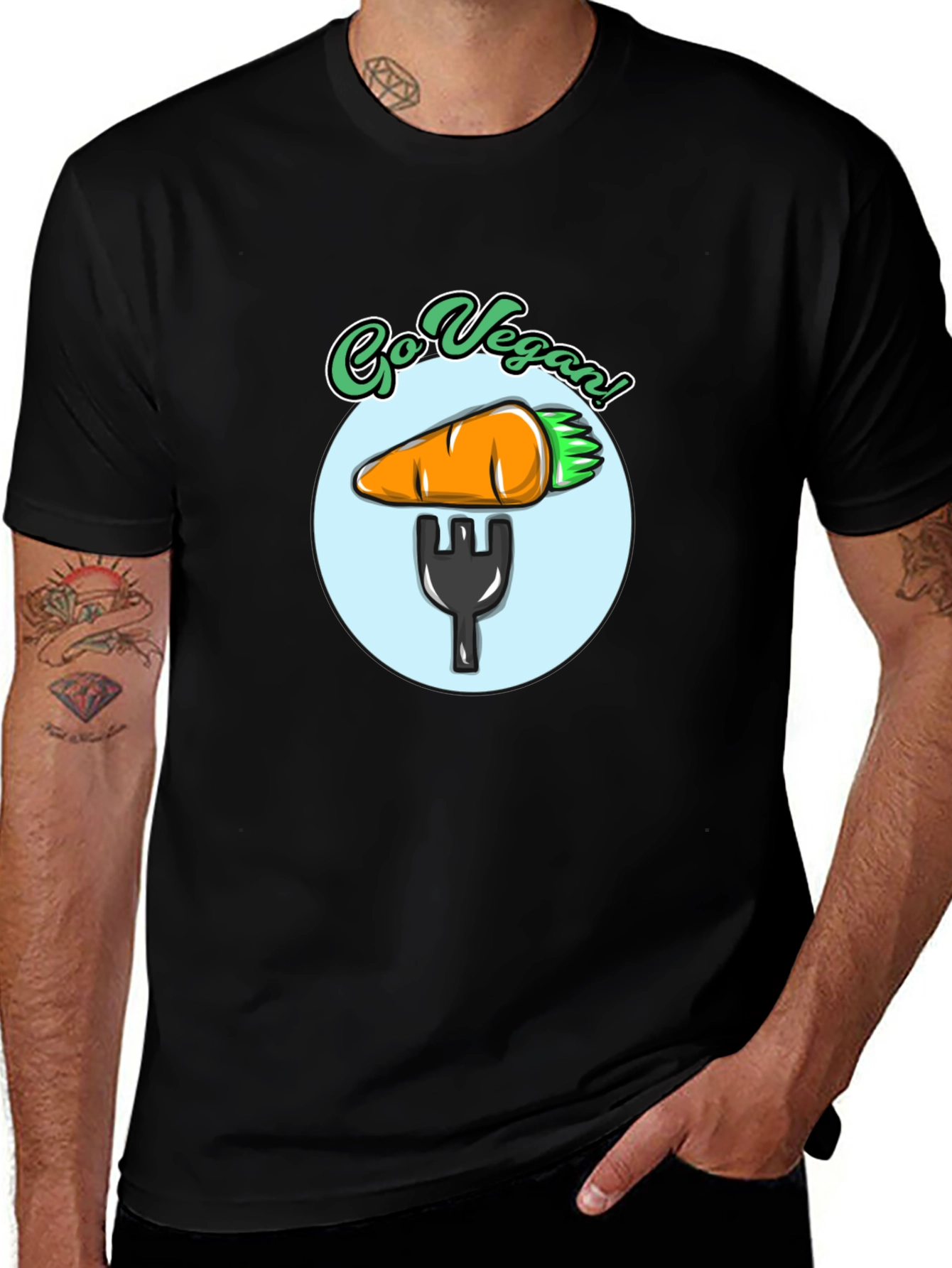 Go Vegan T-Shirt - Carrot Fork Graphic Tee