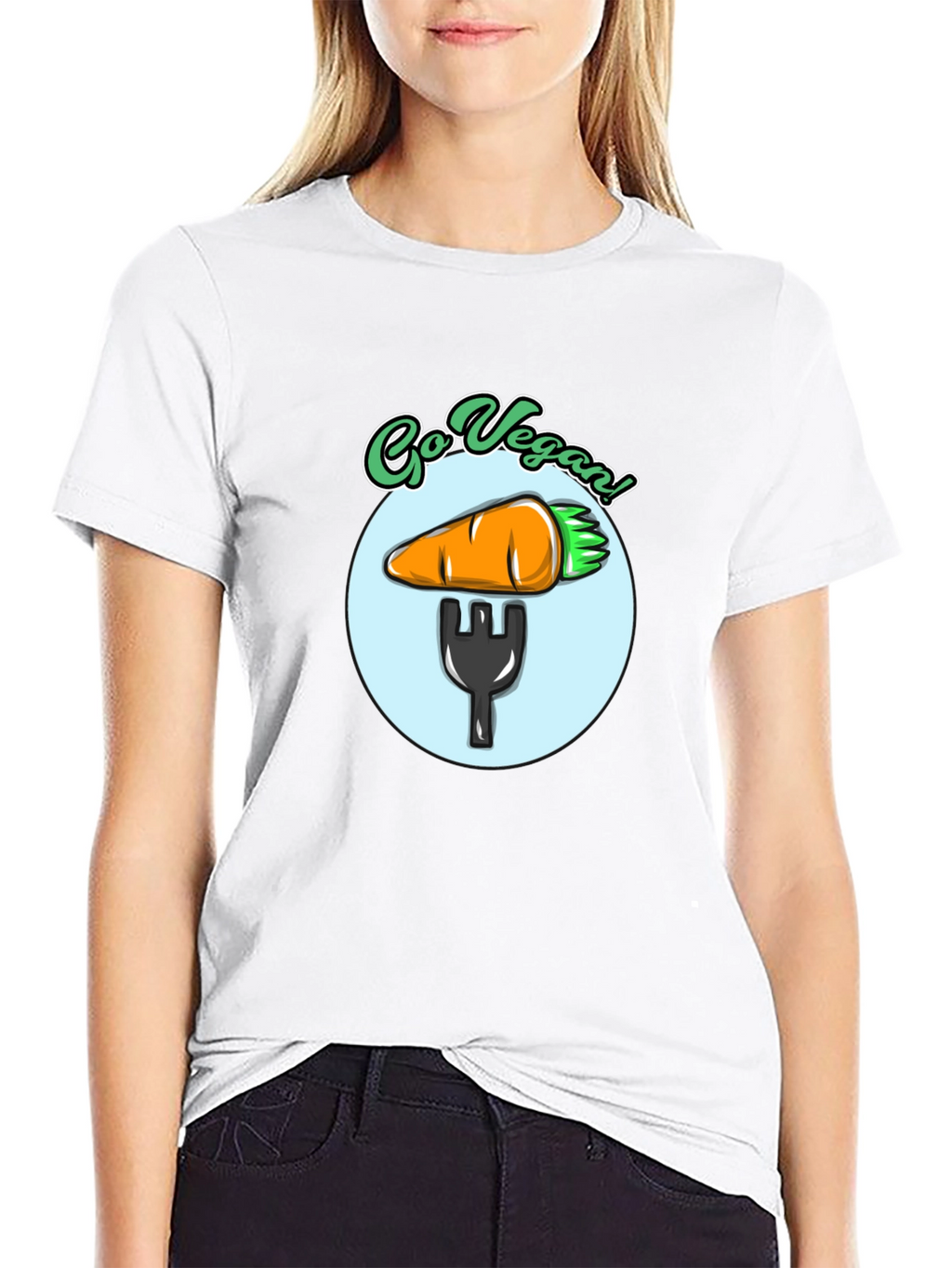 Go Vegan T-Shirt - Carrot Fork Graphic Tee