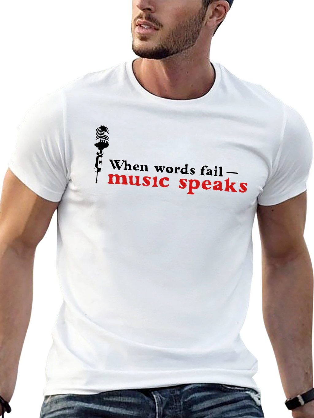 Music Speaks Graphic T-Shirt - Black