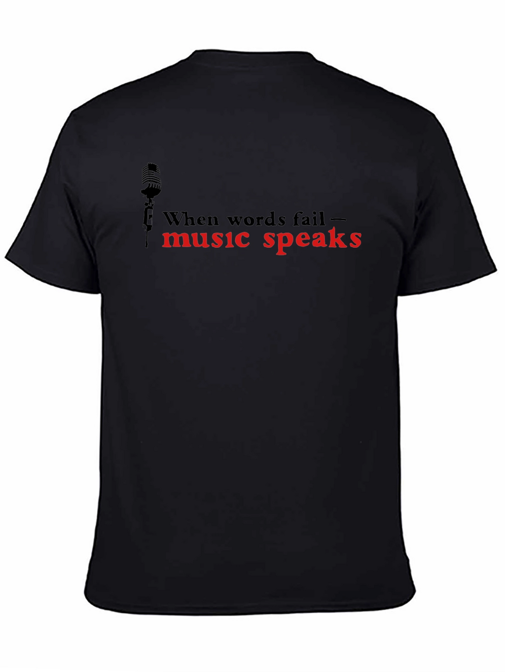 Music Speaks Graphic T-Shirt - Black