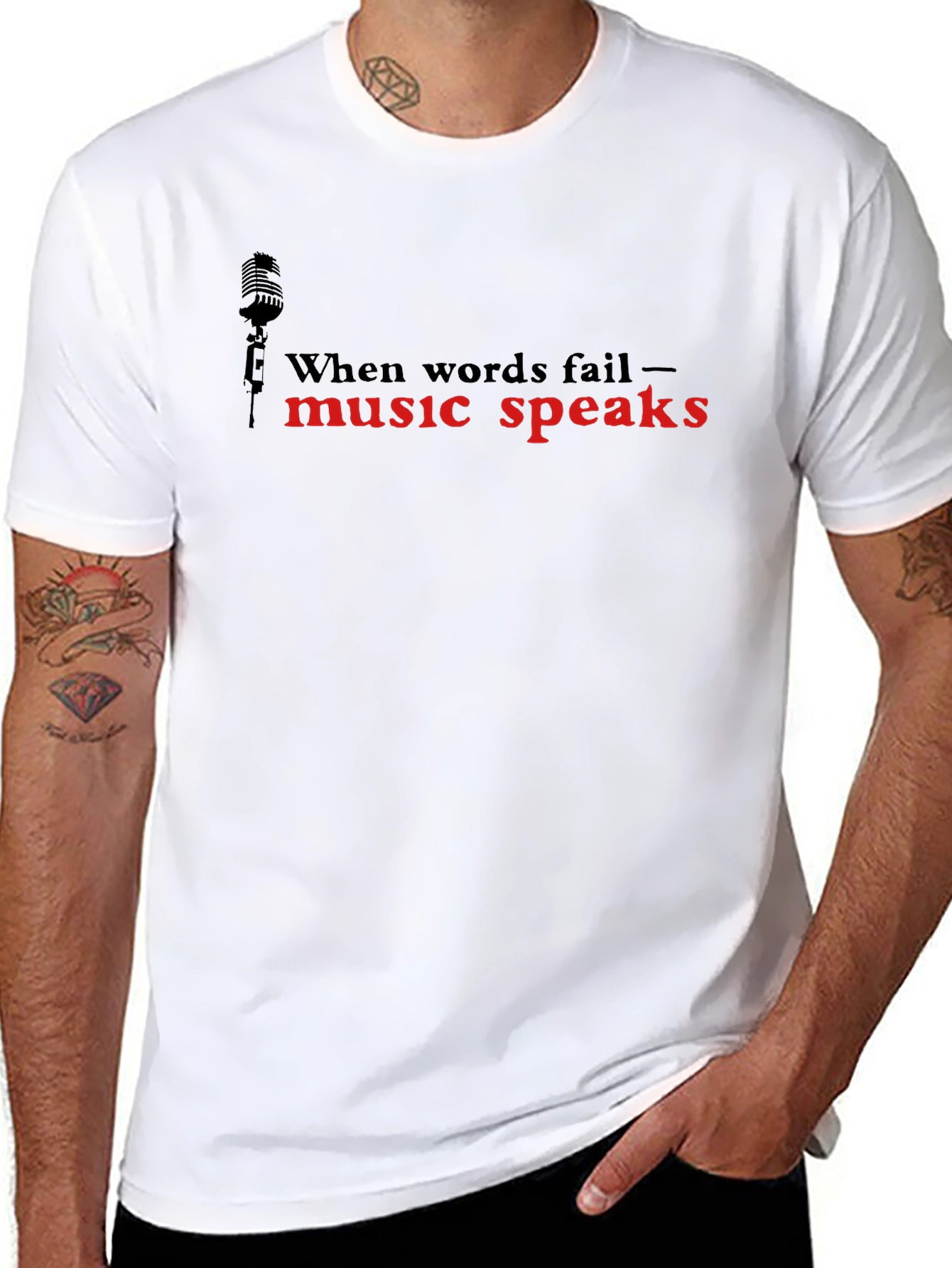 Music Speaks Graphic T-Shirt - Black