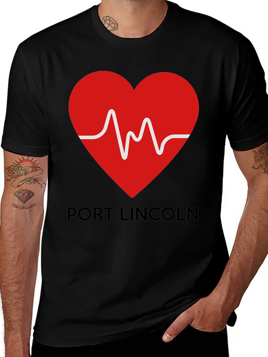 Port Lincoln Heartbeat T-Shirt - Black Tee