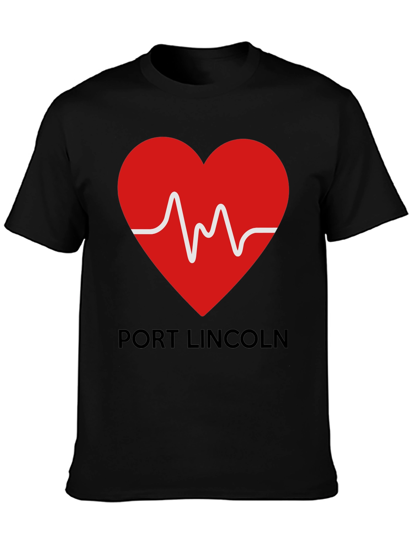 Port Lincoln Heartbeat T-Shirt - Black Tee