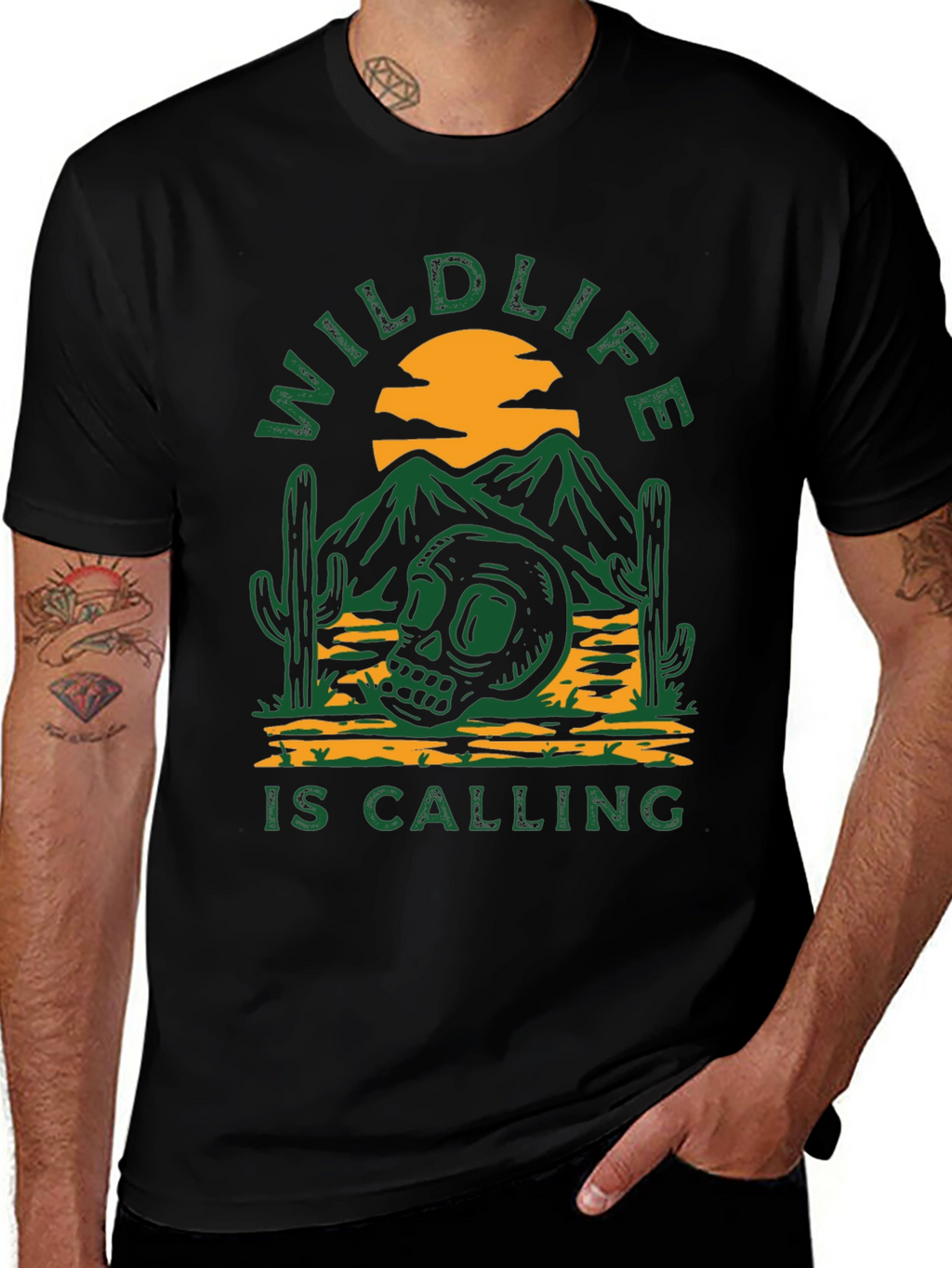 Wildlife Calling Black Graphic Tee