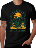 Wildlife Calling Black Graphic Tee